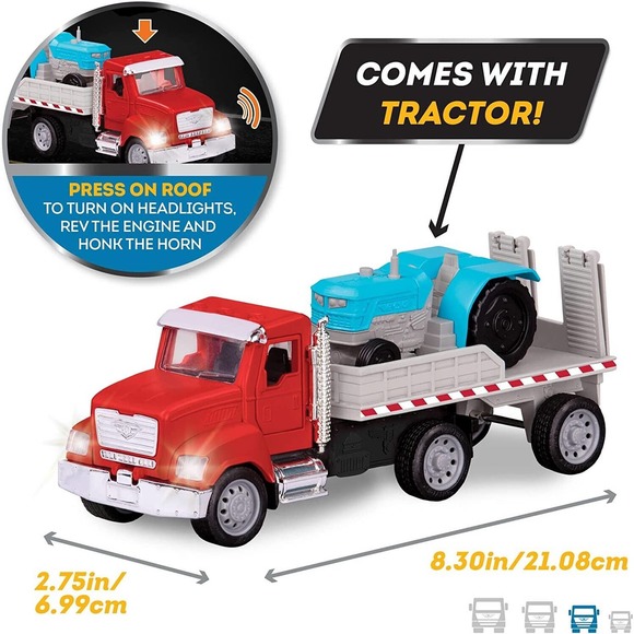 Battat Toys Driven By Battat Micro Flatbed Truck Toy Truck Trailer Miniature Tractor Poshmark